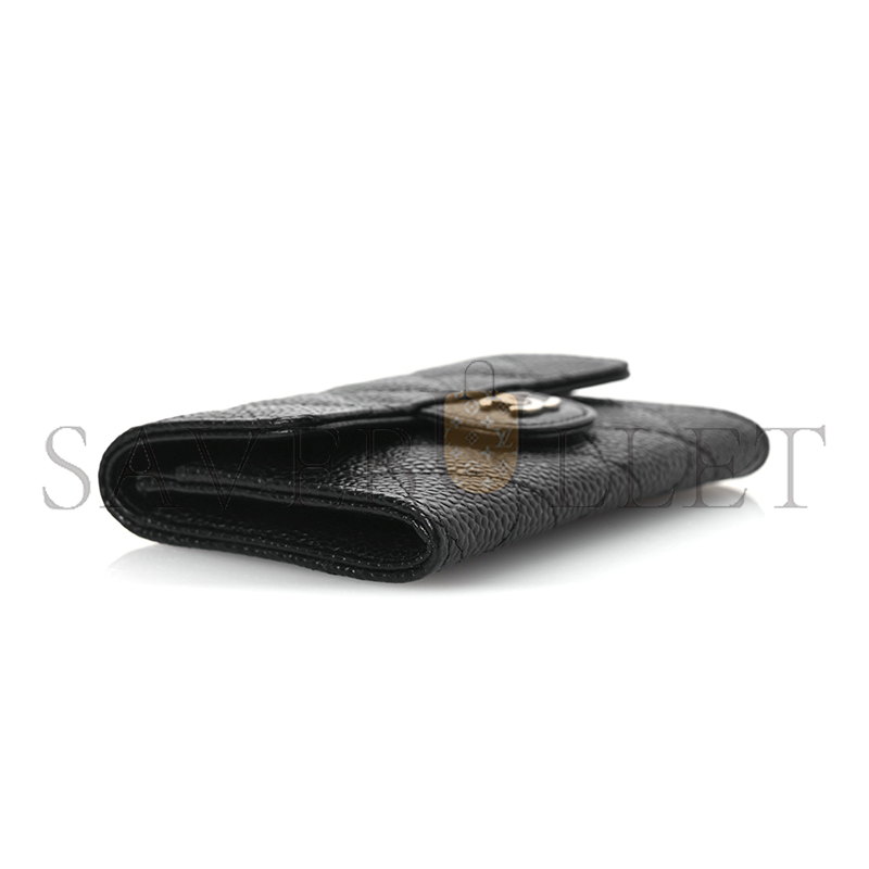 CHANEL CAVIAR QUILTED FLAP CARD HOLDER WALLET AP0214 (11.3*7.5*2.5cm)